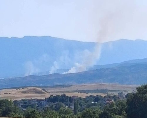 Голям пожар бушува между петричките села Кърналово и Михнево